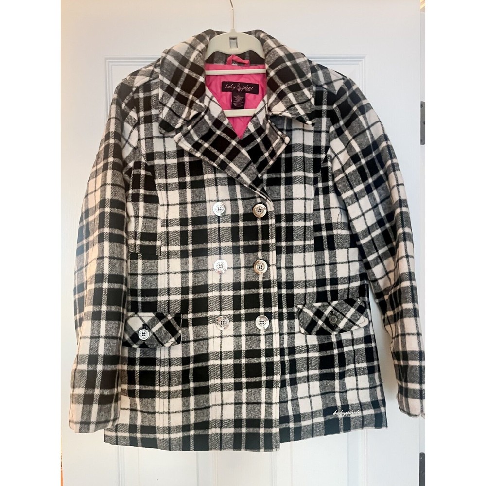 Vintage Y2K Baby Phat Plaid Double-Breasted Peacoat Juniors XL